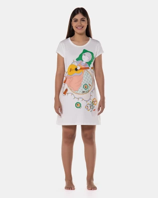 Camisão manga curta cinturado               