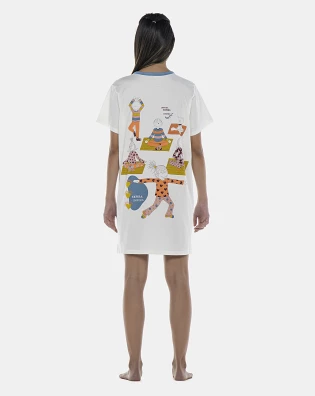 Camisão Feminino Adulto Manga Curta