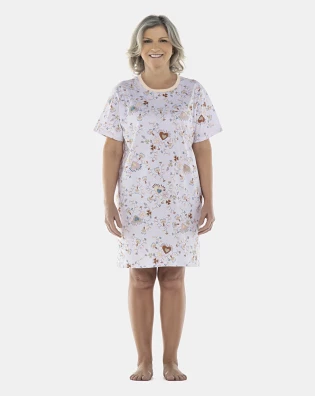 Camisão Feminino Adulto Manga Curta
