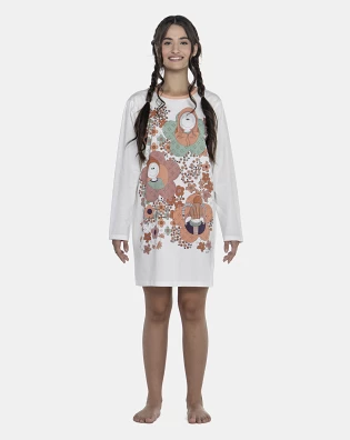 Camisão Feminino Adulto Manga Longa