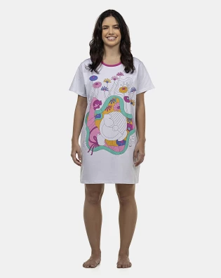 Camisão Feminino Adulto Manga Curta