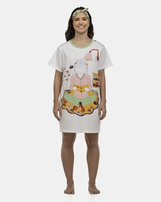 Camisão Feminino Adulto Manga Curta