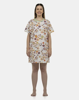 Camisão Feminino Adulto Manga Curta