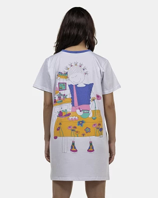 Camisão Feminino Adulto Manga Curta