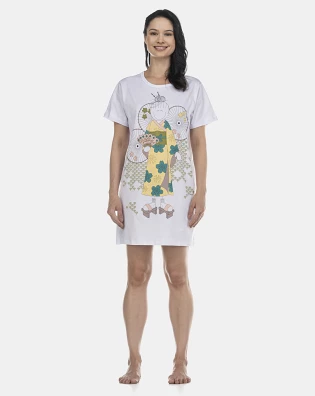 Camisão Feminino Adulto Manga Curta