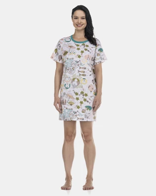 Camisão Feminino Adulto Manga Curta