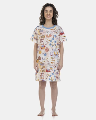 Camisão Feminino Adulto Manga Curta