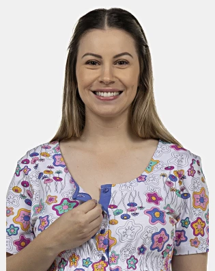 Camisola Feminina Gestante Manga Curta Aberta