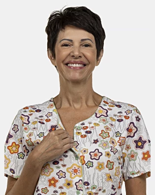Camisola Feminina Adulto Manga Curta Aberta