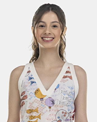 Camisola Feminina Adulto Regata Decote V