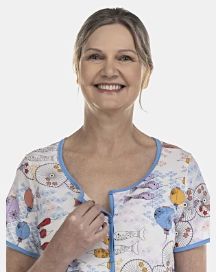 Camisola Feminina Adulto Manga Curta Aberta