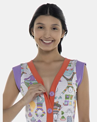 Macacão Feminino Adulto Regata Cotton