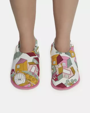 Pantufa Feminina Adulto Fechada Com Elástico