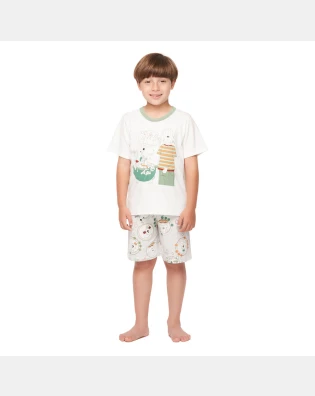 Pijama manga curta e bermuda 
