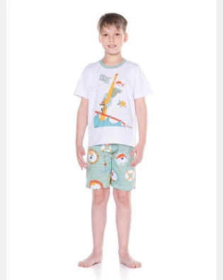 Compre Online Pijama Masculino Infantil Manga Curta E Bermuda Bill