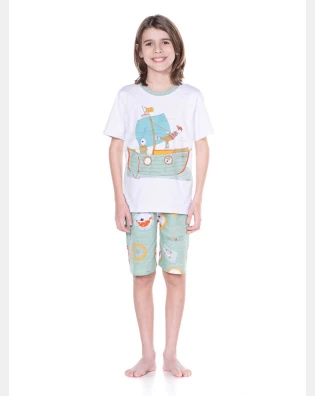 PIJAMA MANGA CURTA E BERMUDA