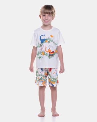 Pijama manga curta e bermuda