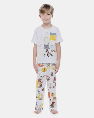 Pijama manga curta e calça