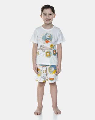 Pijama Manga Curta e Bermuda
