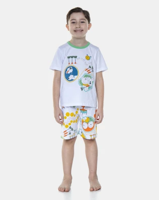 Pijama Manga Curta e Bermuda