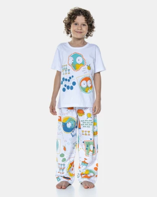 Pijama Manga Curta e Calça