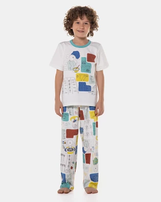 Pijama manga curta e calça