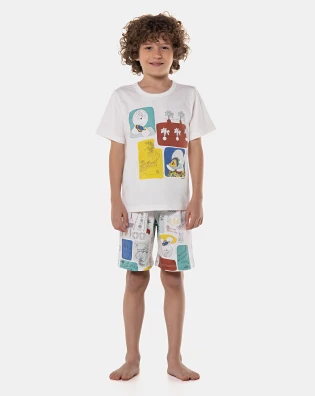 Pijama manga curta e bermuda