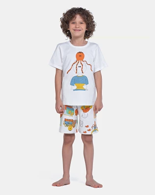 Pijama Manga Curta e Bermuda