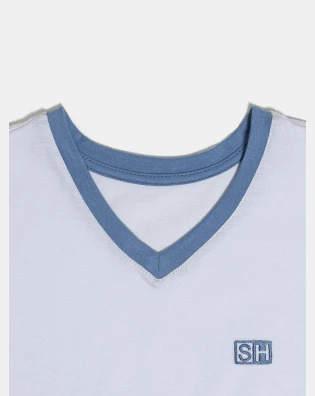 Pijama Masculino Kids Manga Curta e Bermuda Decote V