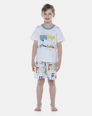 Pijama Masculino Kids Manga Curta e Bermuda