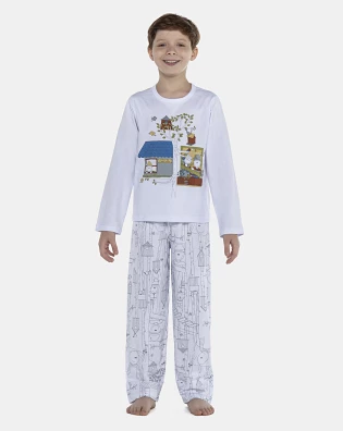 Pijama Masculino Kids Manga Longa e Calça