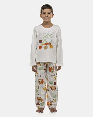 Pijama Masculino Kids Longa Curta e Calça
