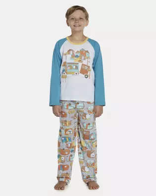 Pijama Masculino Kids Manga Longa e Calça