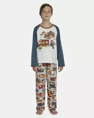Pijama Masculino Kids Manga Longa e Calça