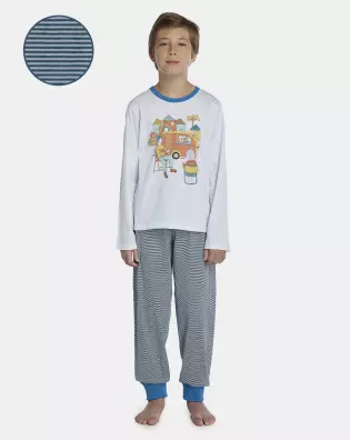 Pijama Masculino Kids Manga Longa e Calça