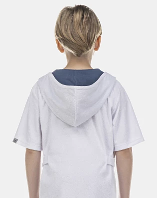 Roupão Masculino Kids Manga Curta Atoalhado Com Touca