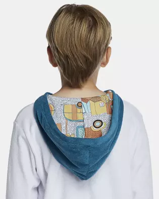 Roupão Masculino Kids Manga Longa Fechado Com Capuz Atoalhado