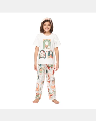 Pijama manga curta e calça