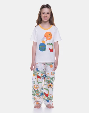 Pijama manga curta e calça