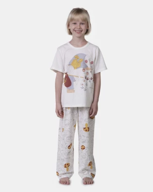 Pijama Infantil Feminino manga curta e calça