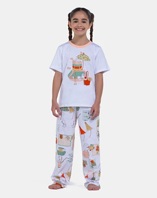 Pijama Manga Curta e Calça