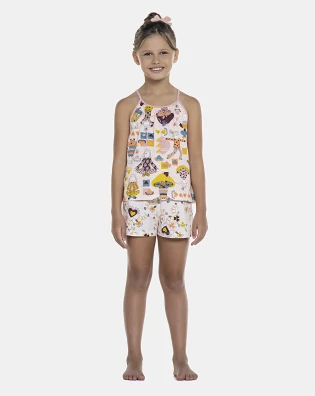 Pijama Feminino Kids Alça e Short