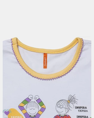 Pijama Feminino Kids Manga Longa e Calça