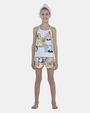 Pijama Feminino Kids Alça e Short