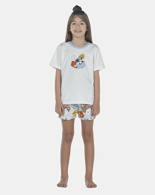 Pijama Feminino Kids Manga Curta e Short