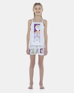 Pijama Feminino Kids Alça e Short