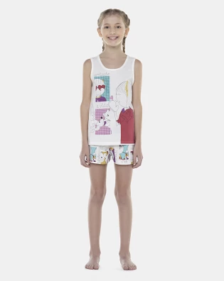 Pijama Feminino Kids Regata e Short
