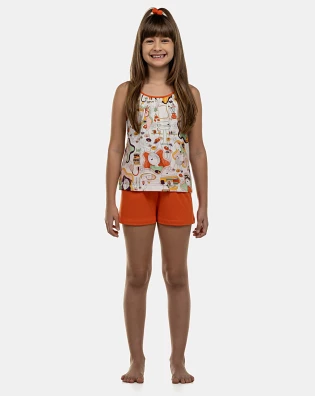 Pijama Feminino Kids Alça e Short