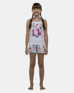 Pijama Feminino Kids Alça e Short
