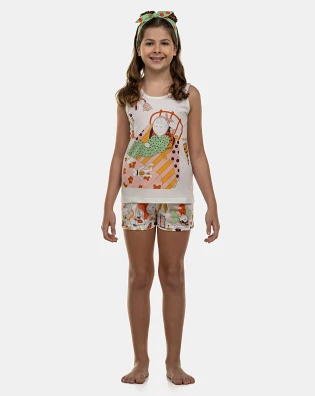 Pijama Feminino Kids Regata e Short